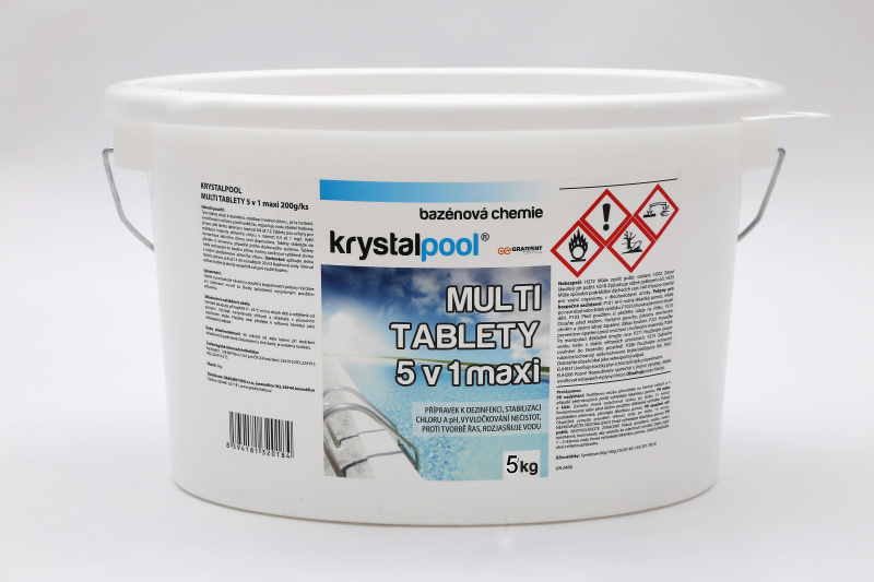 Krystalpool Multi tablety 5v1 maxi 5 kg (200g) multifunkční