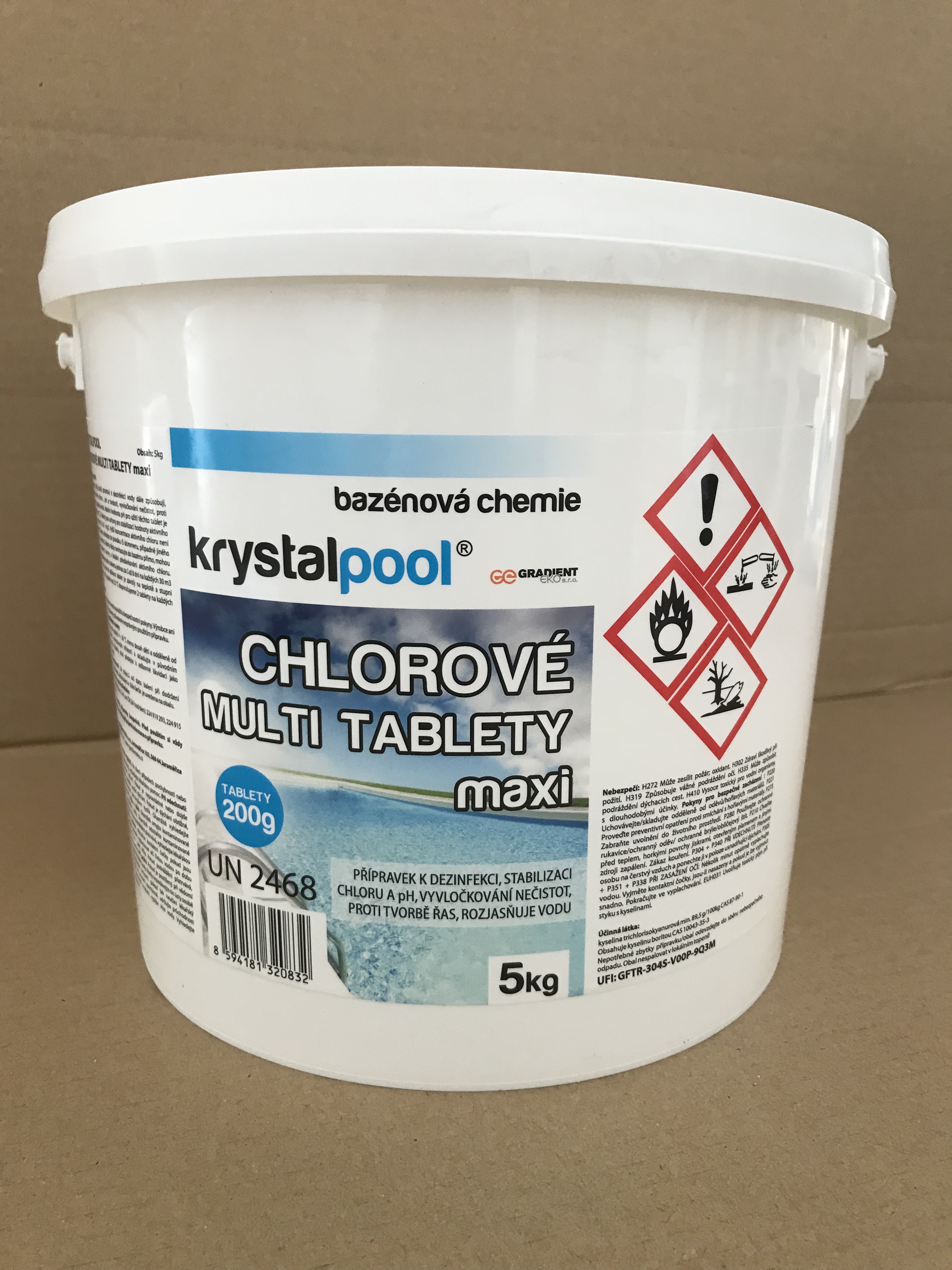 Krystalpool Chlorové multi tablety maxi 5 kg (200g) multifunkční