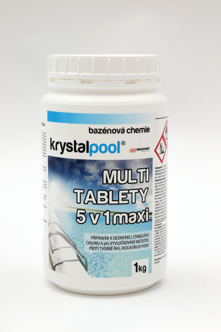 Krystalpool Multi tablety 5v1 maxi 1 kg (200g) multifunkční